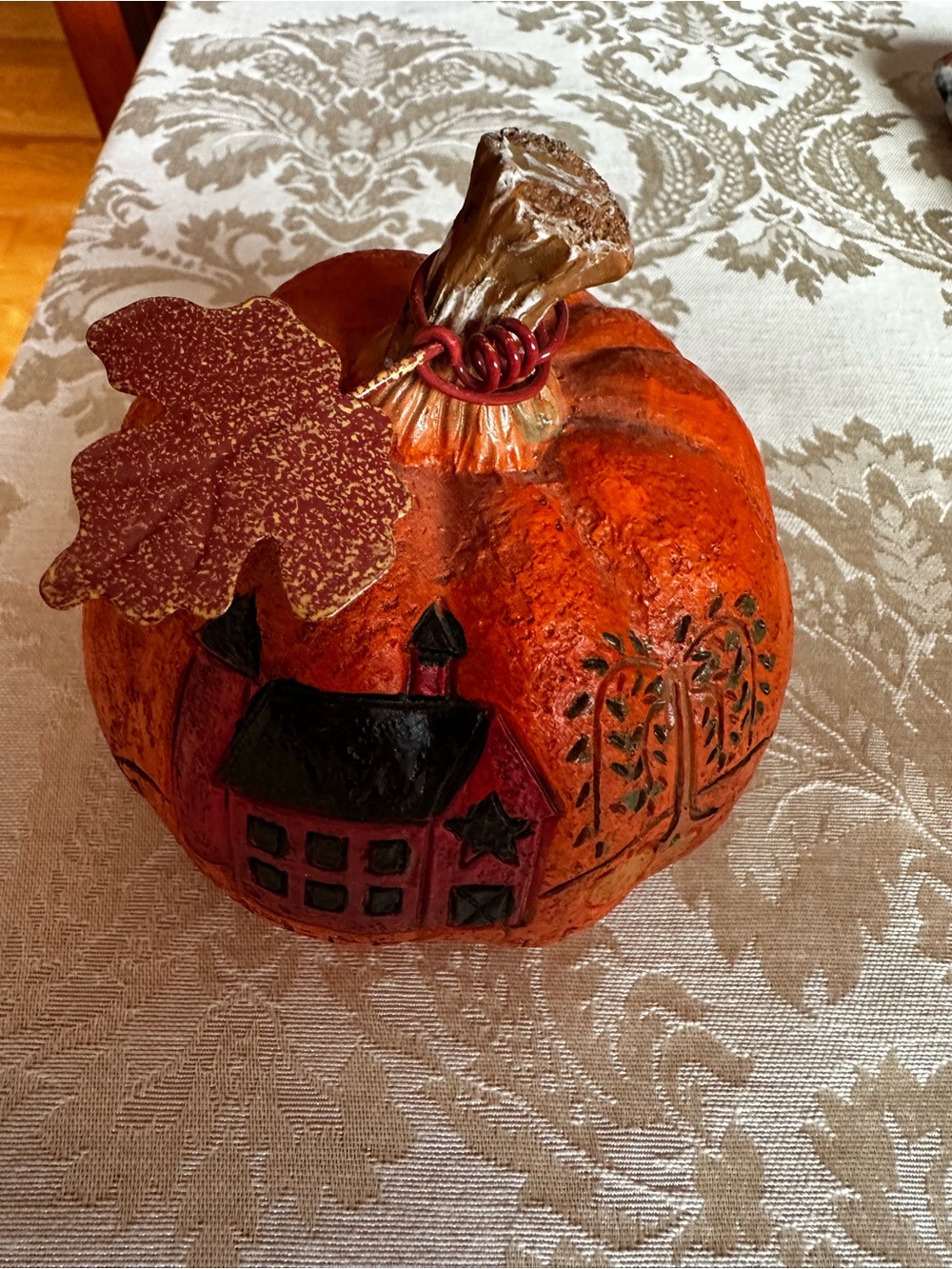 Autumn Orange Decorative Pumpkin Holiday Accent